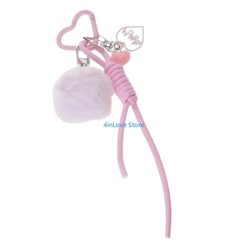 T4MD Delightful Heart Keychain Soft Plush Bag Pendant Add Touch to Any Item