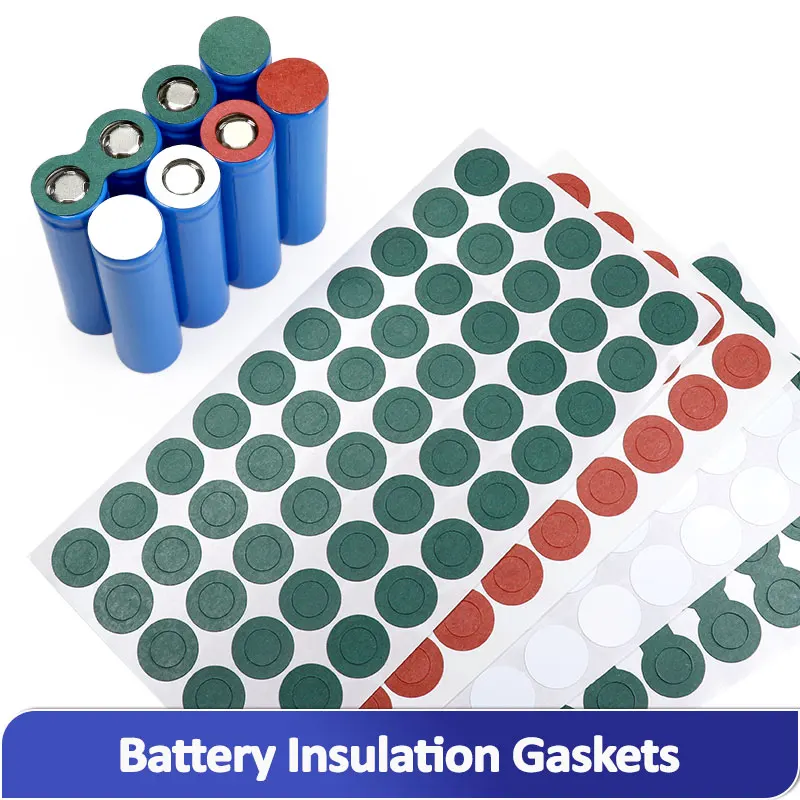 100-1000pcs Battery Insulated Gaskets Fish Paper Adhesive Pads Cell Insulation Sticker for 18650 21700 26650 Li-ion Batteries