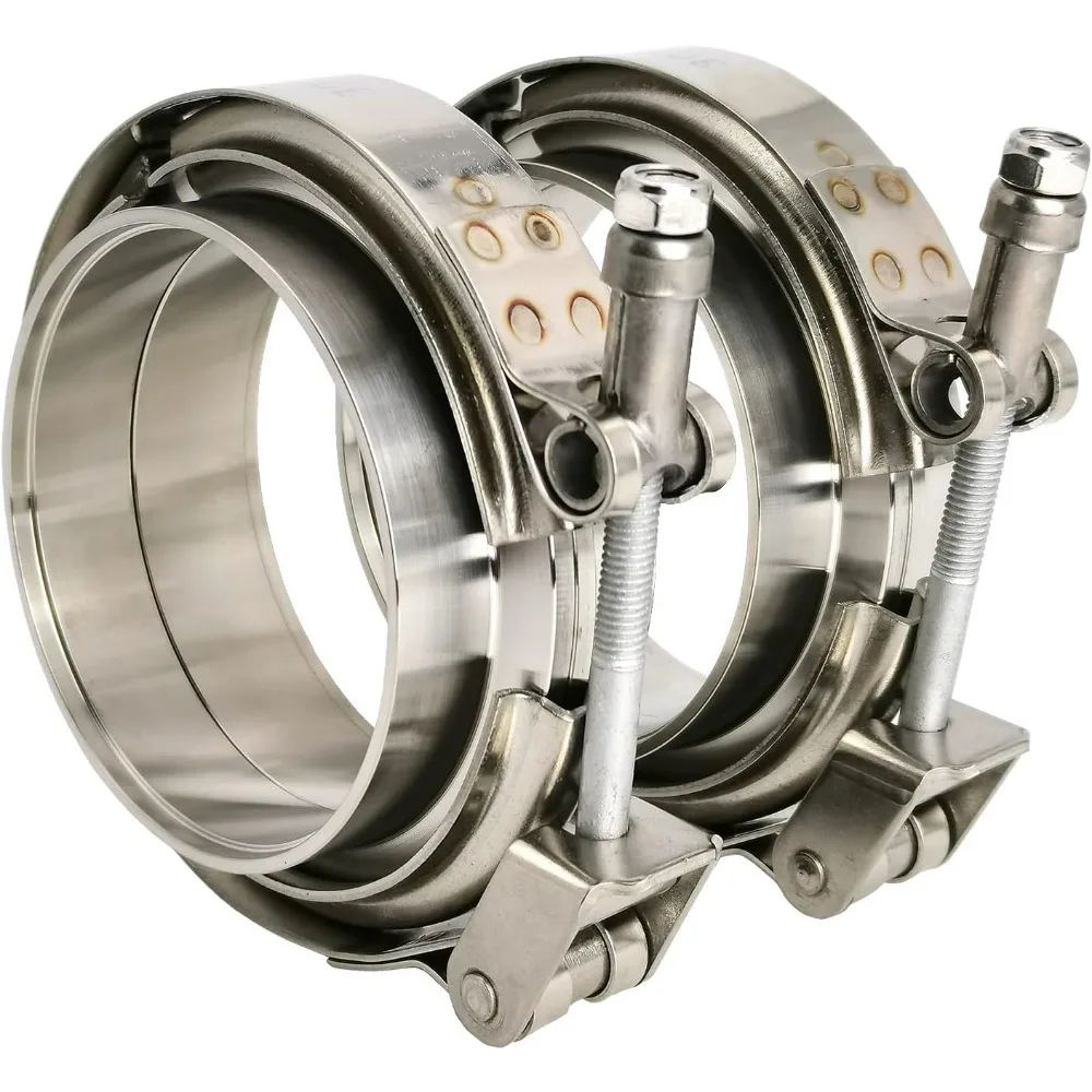 

2x3 inch Quick Release V Band Clamp 304 Stainless Steel Male Female Flanges Turbo Downpipes 2 Pack