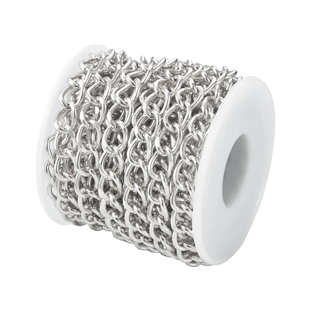 PandaHall 5m/Rolle Aluminium Unverschweißte Panzerkette, Golden 11,5x8x1,8mm Leichtgewicht für DIY Halsketten Armbänder Schmuckherstellung Handwerk – Detail 13