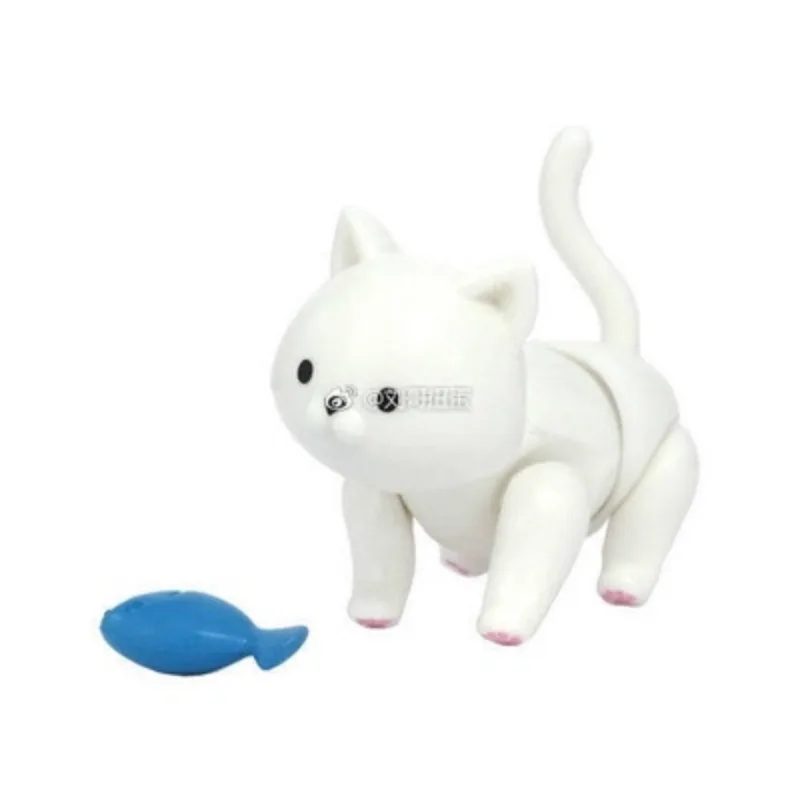 Bandai Original Gashapon Kawaii Cute Anime Joints Are Mobile Cats Eat Fish Figure Gachapon Capsule Toys Miniature Models Gift