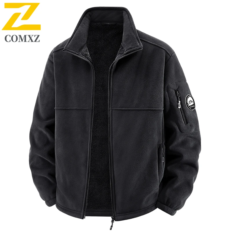 

Men Jacket 2025 Thick Fleece Cold Protection Warmth Sports Stand Up Collar Coat Outdoor Casual Winter Clothing Men Zipper Jacket