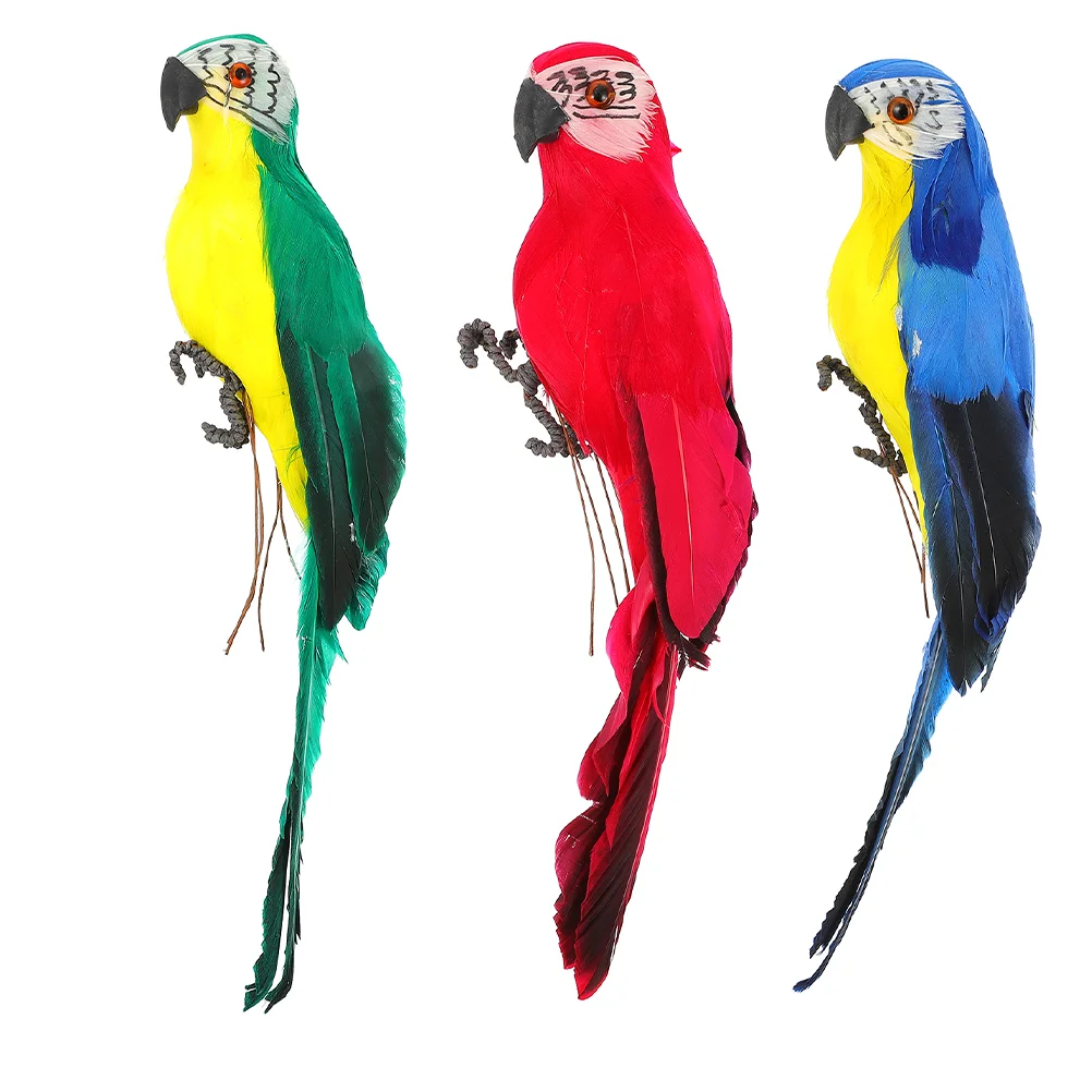 

3 Pcs Parrot Decoration Simulated Foam Garden Tree Adornment Lovely Design Outdoor nament Home Decor