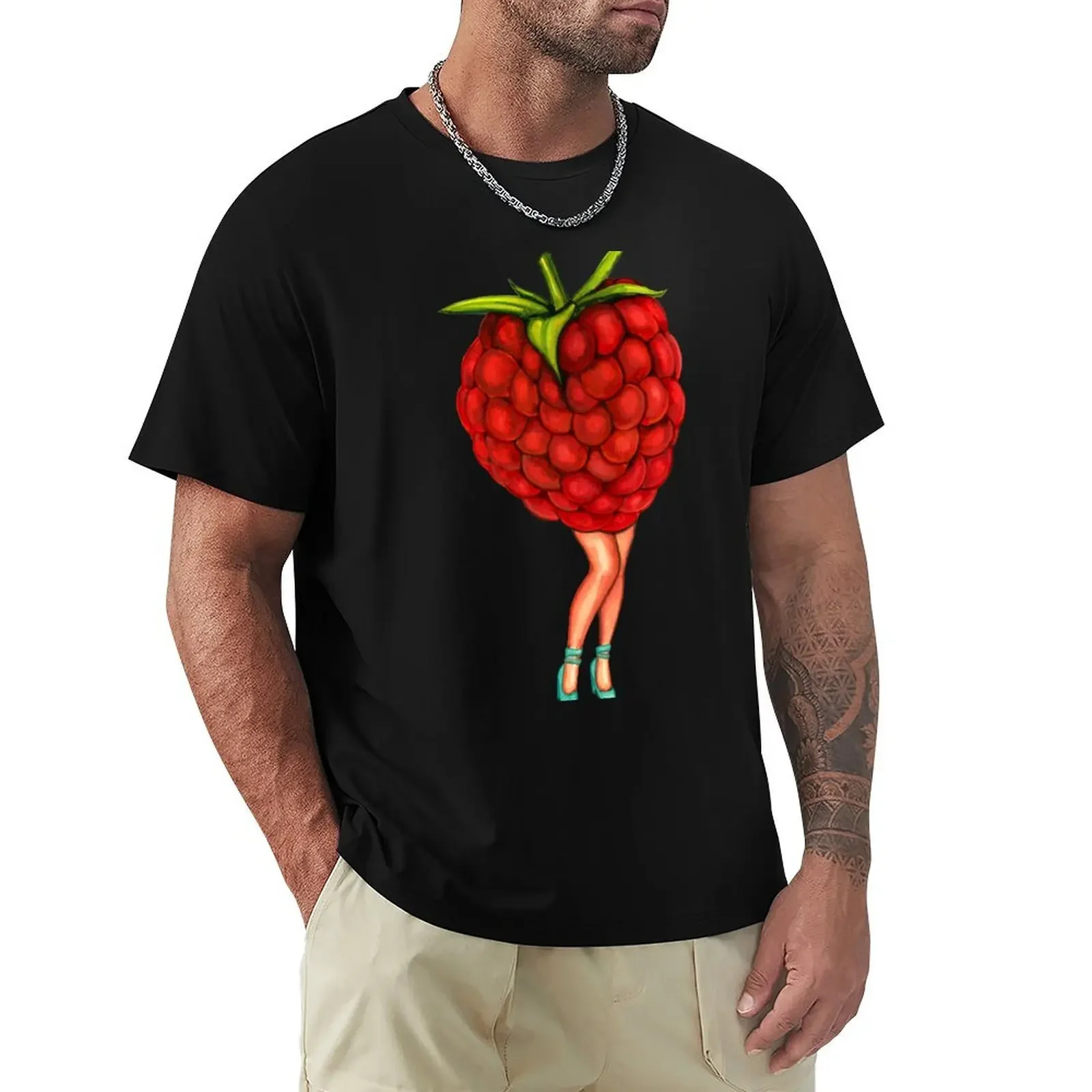 Fruit Stand - Raspberry Girl T-Shirt anime stuff baggy shirts street wear summer tops Men's t-shirts