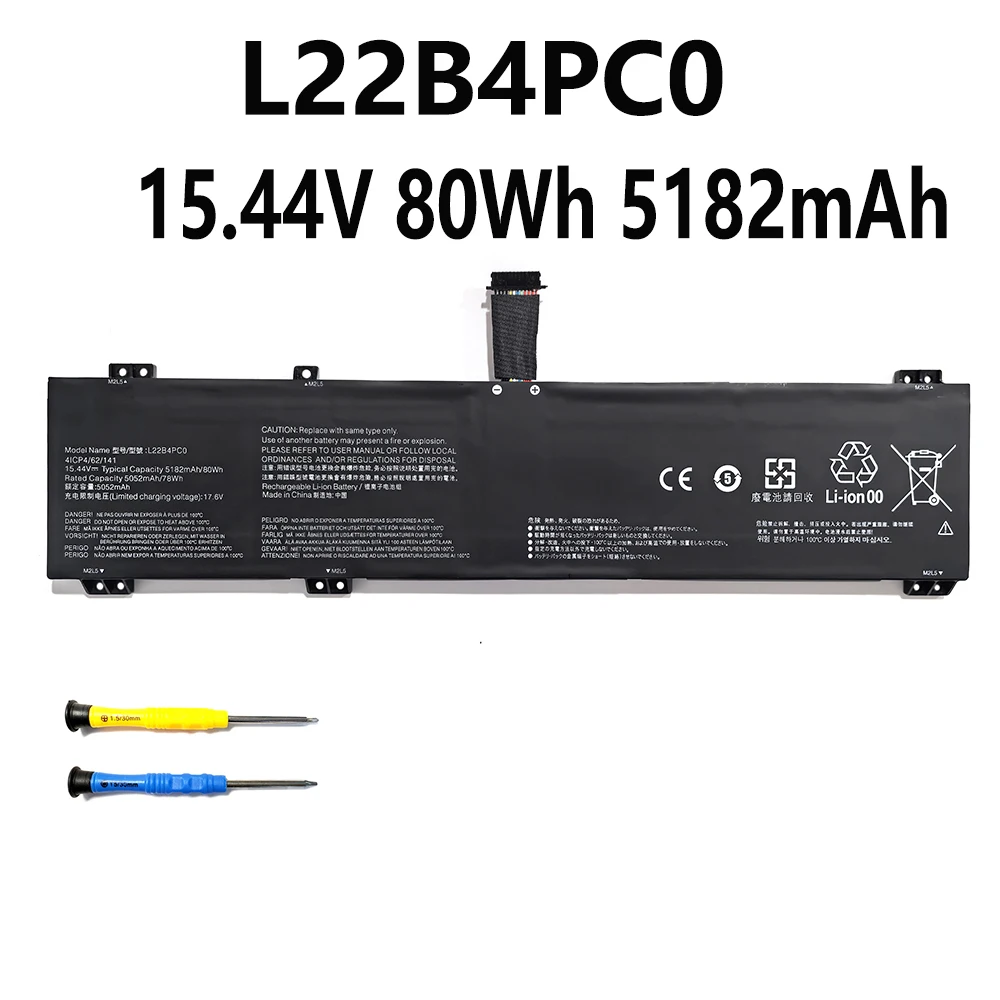 

L22B4PC0 L22C4PC0 15.44V 80Wh 5182mAh Laptop Battery For Lenovo Legion 5 Legion Pro 7 ThinkBook 16p G4 IRH with Free tools