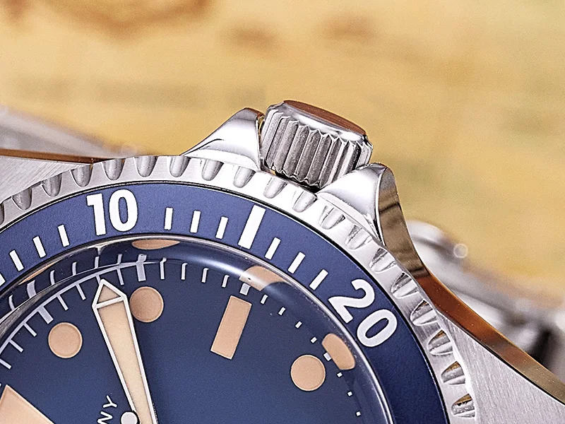 Baltany S3043 39 mm Retro-Taucheruhr ST2130 Automatik Swiss Super-LumiNova Herren Vintage Saphirglas 200 m wasserdicht 316L Stahl – Detail 11