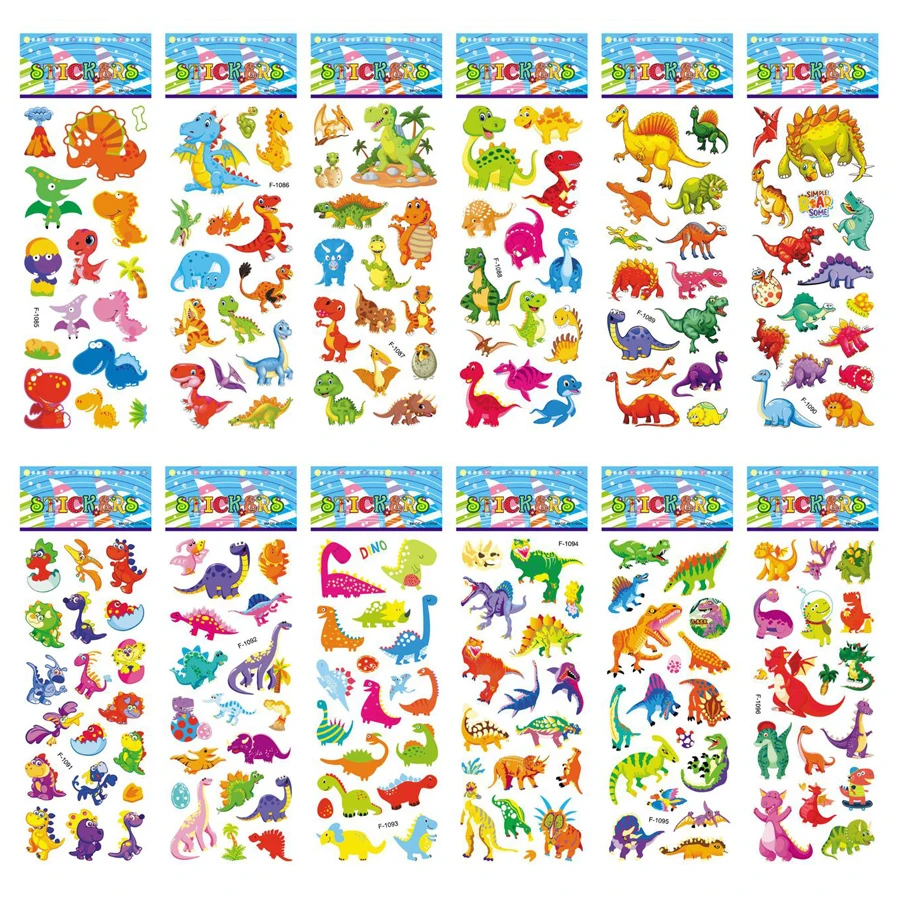 5 Blatt Kinderaufkleber, bauschige Aufkleber für Kinder, Geburtstag, Weihnachten, Neujahr, Geschenk für Mädchen, Jungen, Scrapbooking, Cartoon-Aufkleber – Detail 10