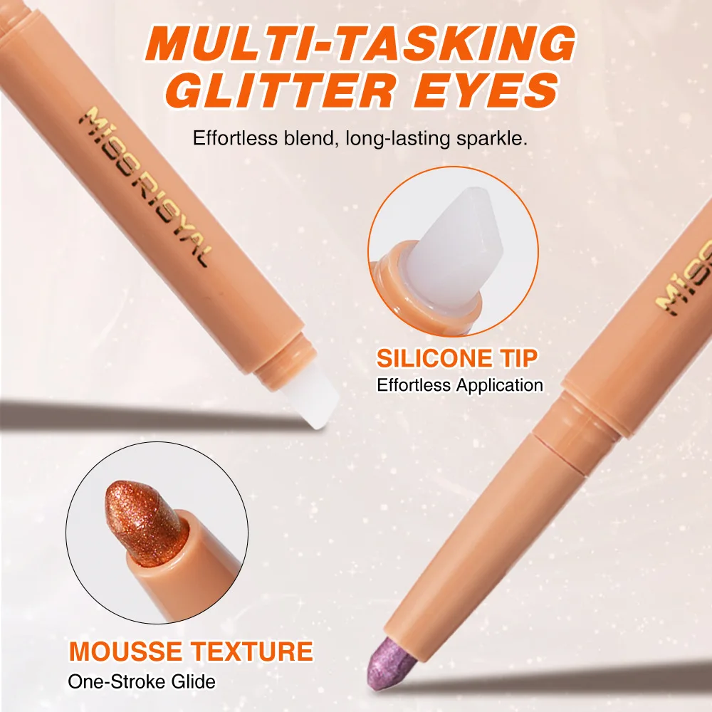 Velvet Red Eyeshadow Stick Pearlescent Matte Brightening Glitter White Orange Lying Silkworm Eye Head Highlighter Pencil Crayon