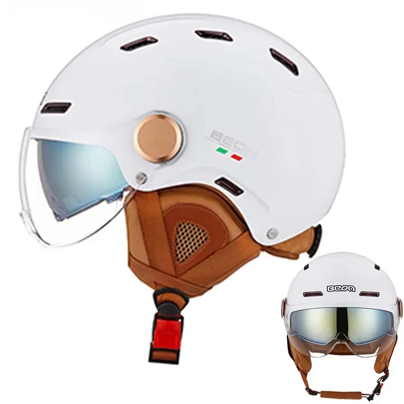 BEON B-112 Motorcycle Helmets Double Lens Motocross Summer Scooter Helmets Men Women Breathable Casco Moto