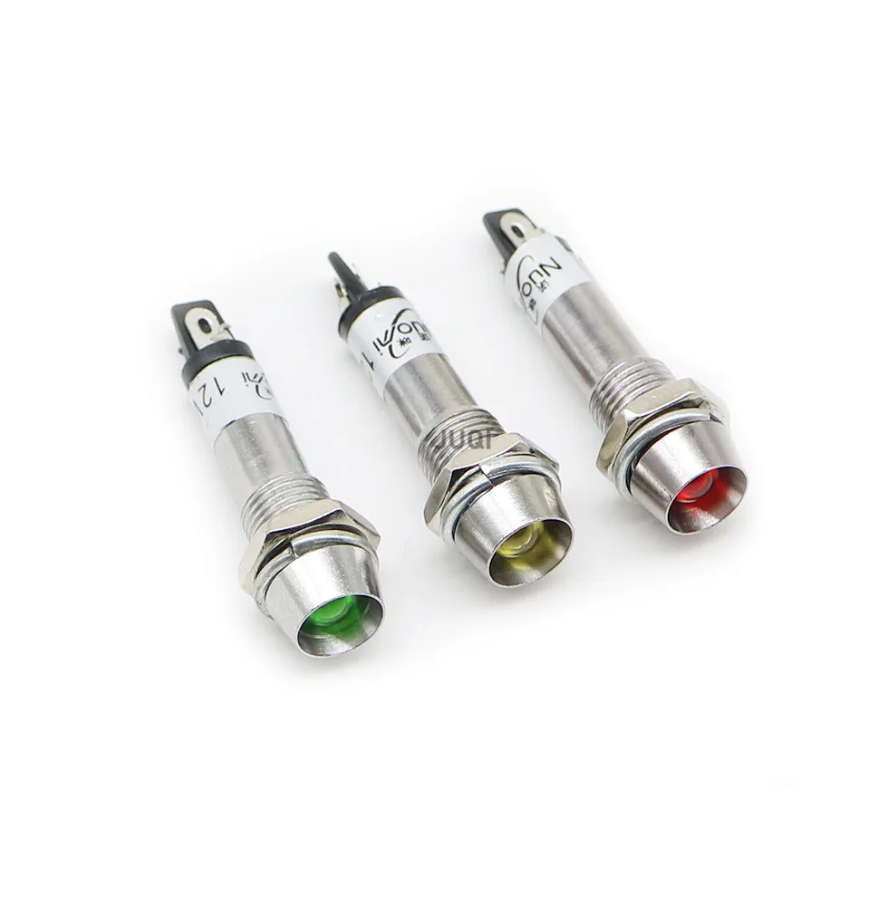 1PCS 8mm Indicator Lights  12V 24V 220v Indication Waterproof Signal Lamp Mini LED Indicator Light Power Signal Lamp