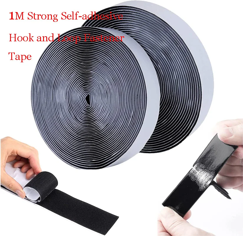 16-50MM Strong Self-adhesive Hook and Loop Fastener Tape White Black Adhesive Tape Magic Nylon Sticker With Strong Glue For DIY