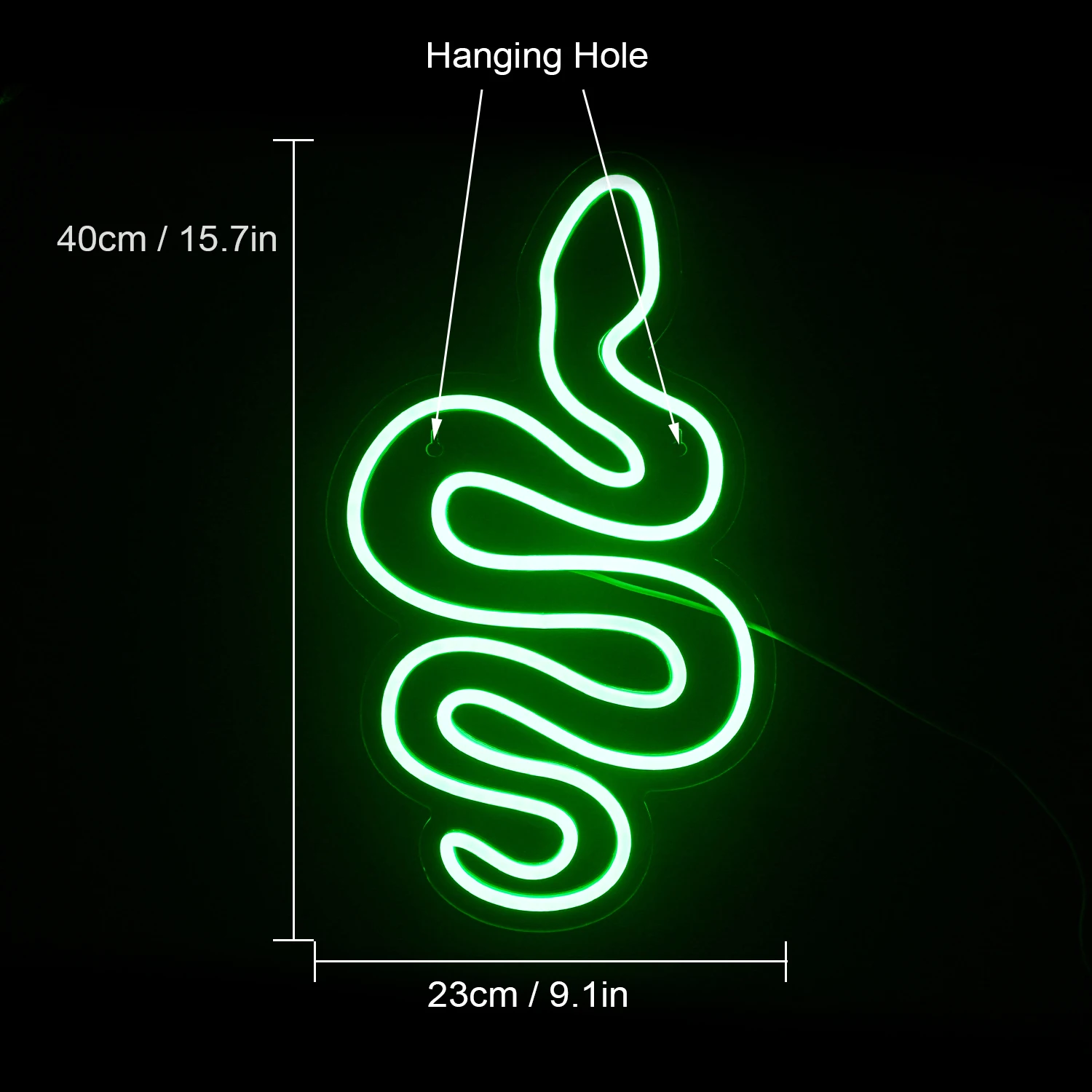 Panneau Néon Vert Serpette, Lumière LED, Esthétique, Décoration Murale Personnalisée, pour Maison, Boutique, Bar, Chambre à Coucher, ix, Travailleurs d'Art, Animal