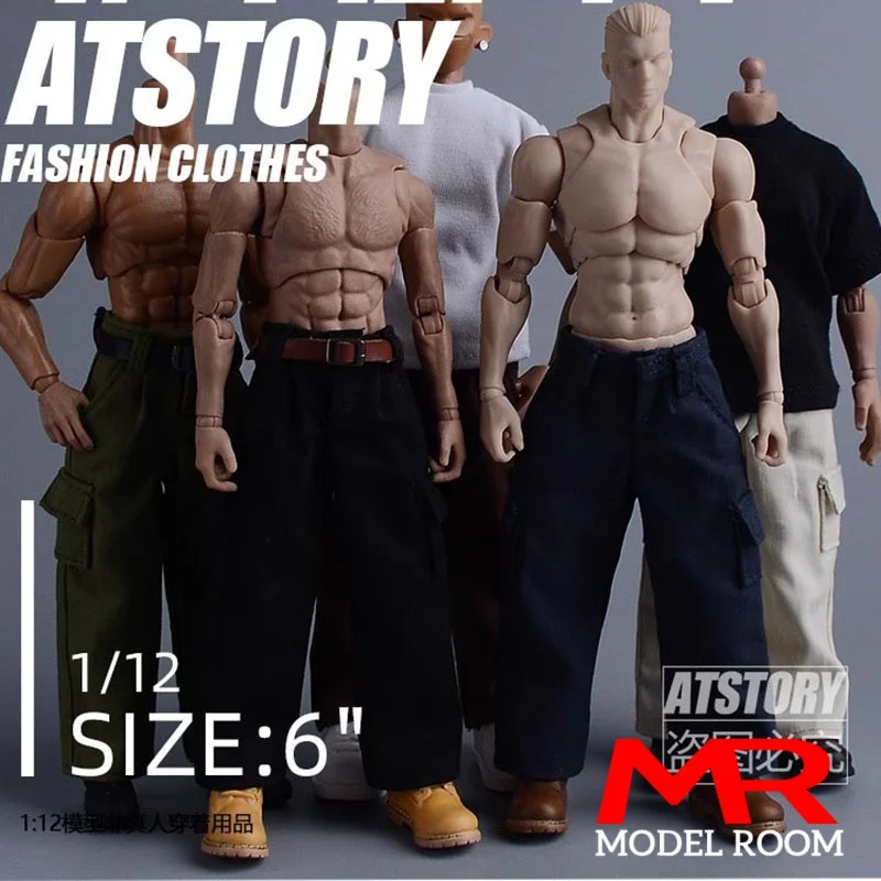 ATStory 1/12 Scale Work Pants Straight Leg Trousers Clothes Model Fit 6'' Asi 3.0 Notaman Romankey Soldier Action Figure Body. ของเล่นเด็กผู้ชาย