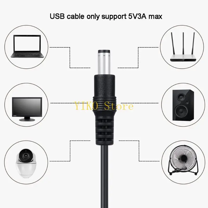 K32C Type C Micro USB Plug Cord for Cellphone Fan Speaker Router LED Lamp USB to 5.5x2.1mm 3.5mm 4.0mm 4.8mm 6.4mm