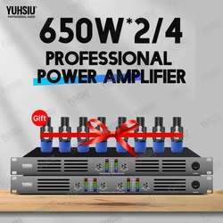 YUHSIU Professional Digital 1U Class D Hifi High Power Amplifier 650W 2/4 Channels For KTV Disco Stage Karaoke Audio Speaker AMP