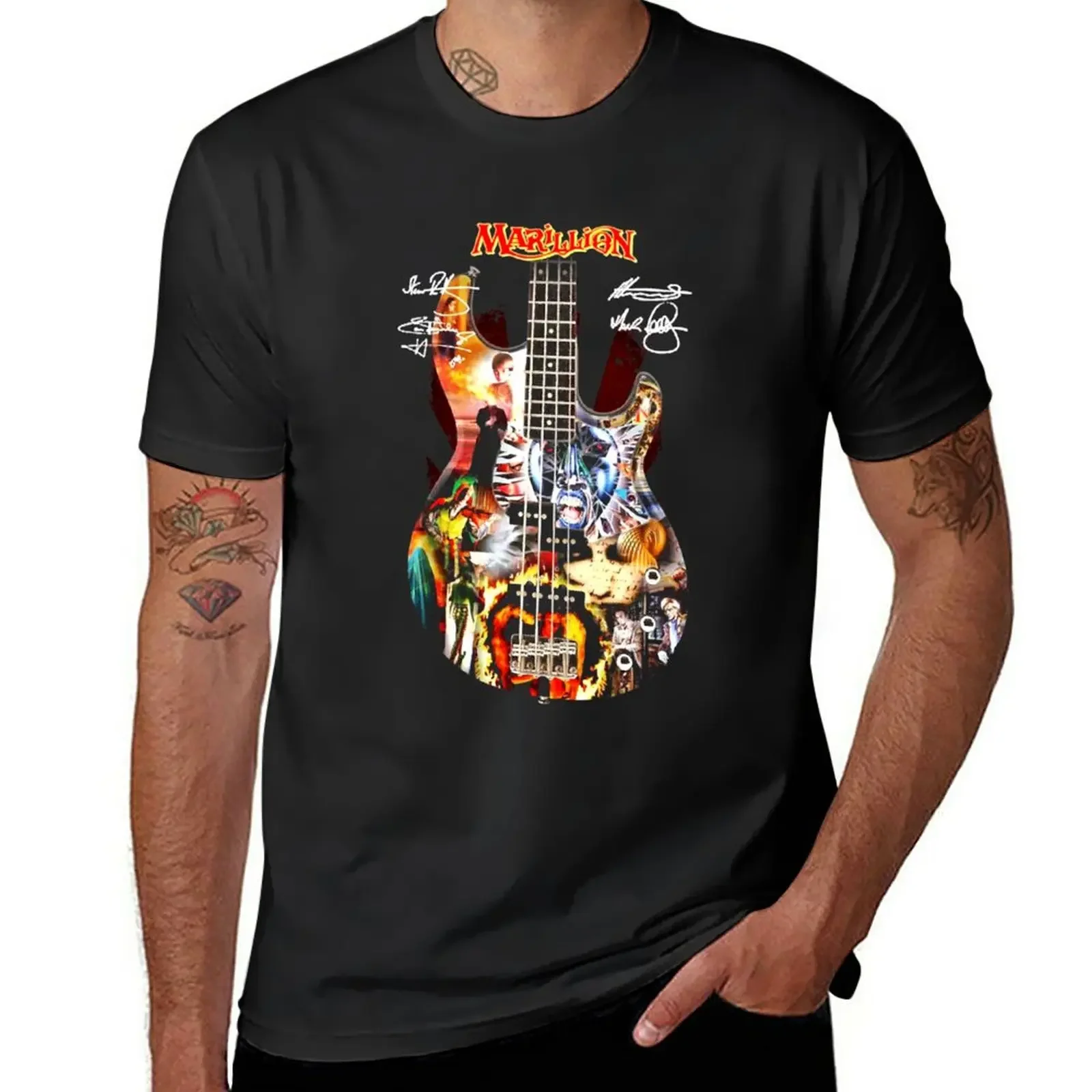 Marillion guitar signatures T-Shirt vintage graphic tee anime tshirt aesthetic clothes summer clothes t shirt men