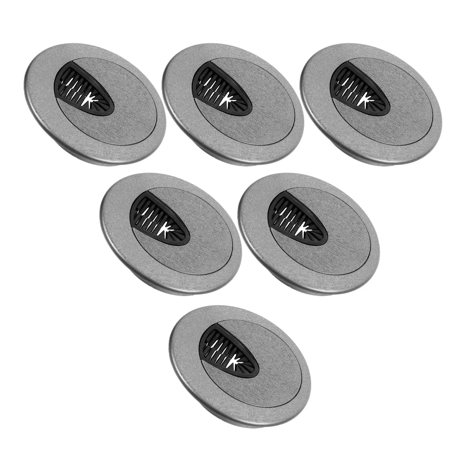 6Pcs Desk Wire Hole Cover Round Zinc Alloy Cable Grommet Desktop Cable Organizer Hole Cover for Office Home Study