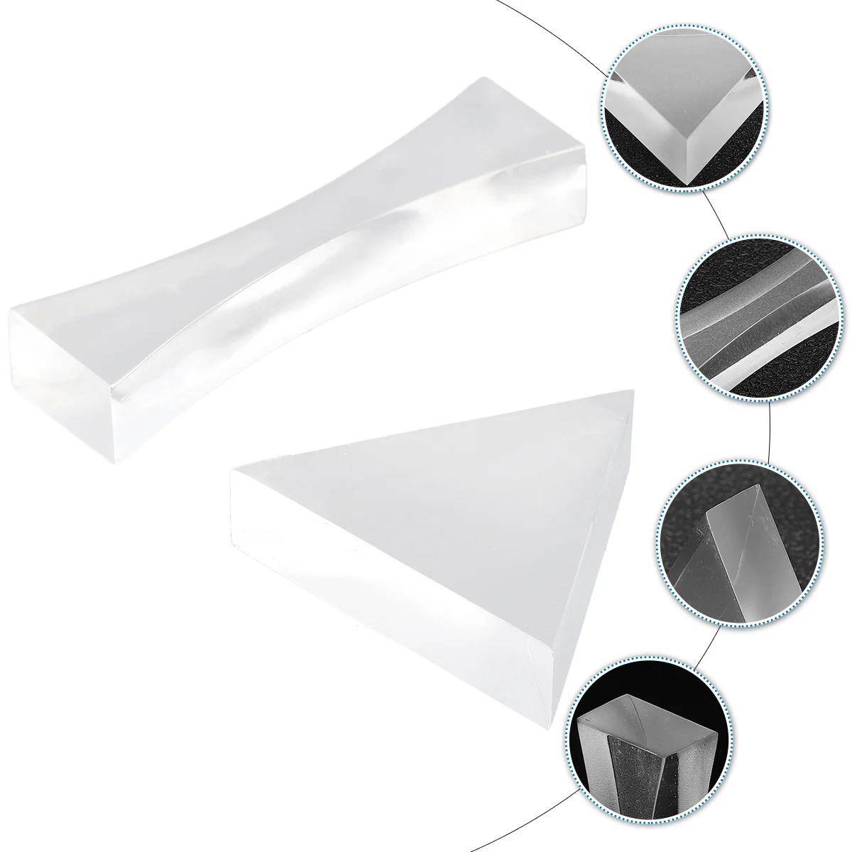 

2Pcs Physics Optics Lens Kit Biconcave and Triangular Glass Lens for Scientific Experiment Smooth Finish Lab Teaching Tool