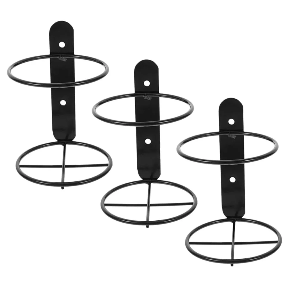 

3 Pcs Wall Mounted Rack Holder Stand Display Bottle Hanging Glass Modern Iron Racks