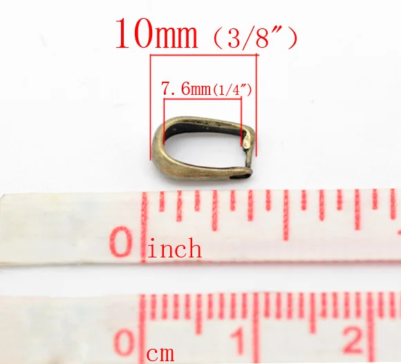 30pcs Copper Pendant Pinch Bails Clasps Horseshoe Antique Bronze Color Metal Charms DIY Necklace Bracelets Jewelry Gift 10mmx6mm