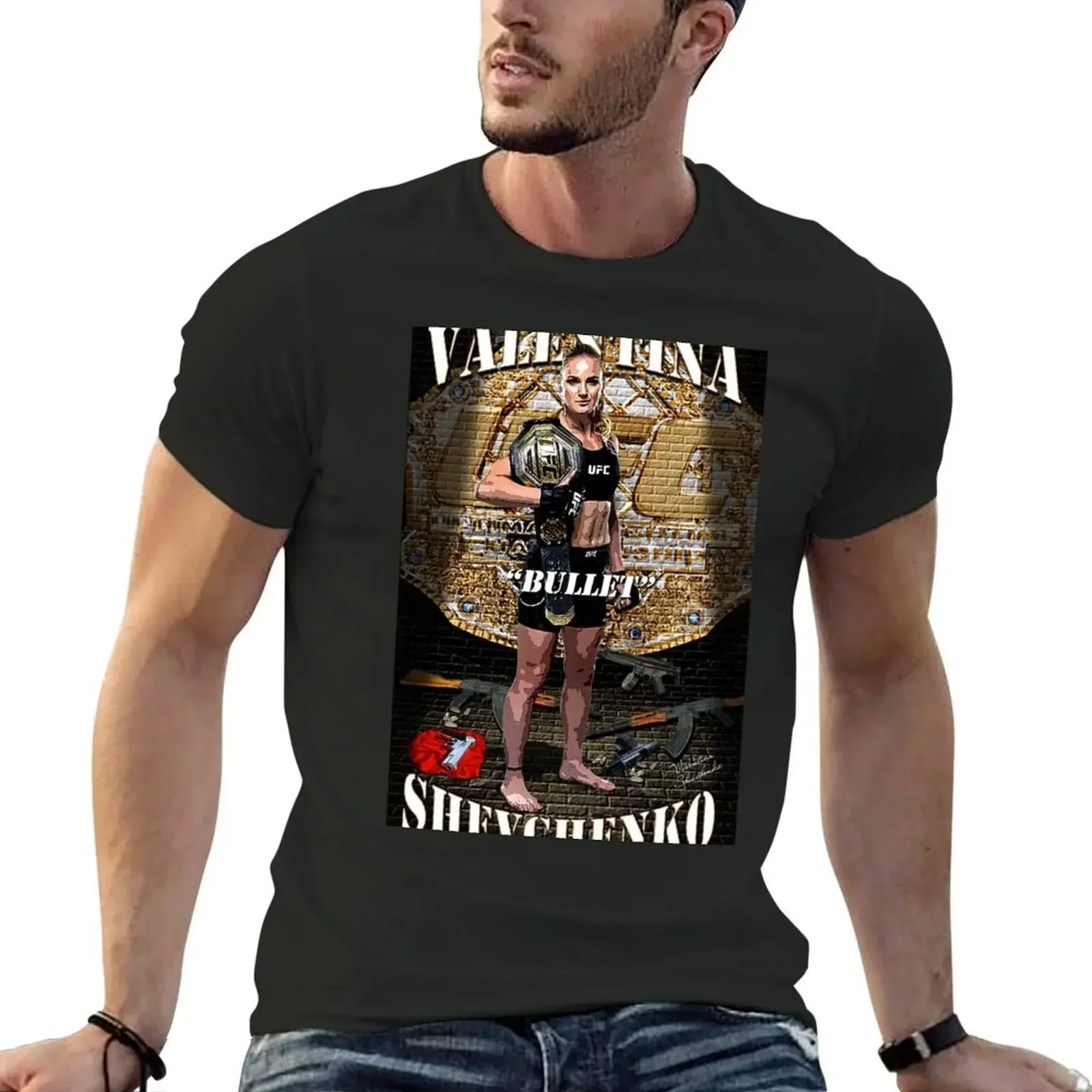 Valentina Shevchenko Bullet D-1 Poster T-Shirt Short sleeve tee korean fashion sweat shirts, men