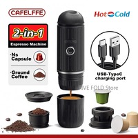 Cafelffe Portable Coffee Machine Wireless Electric Espresso Maker Fit Nes Capsule & Coffee Powder Gift for Lover,dad,hiking camp
