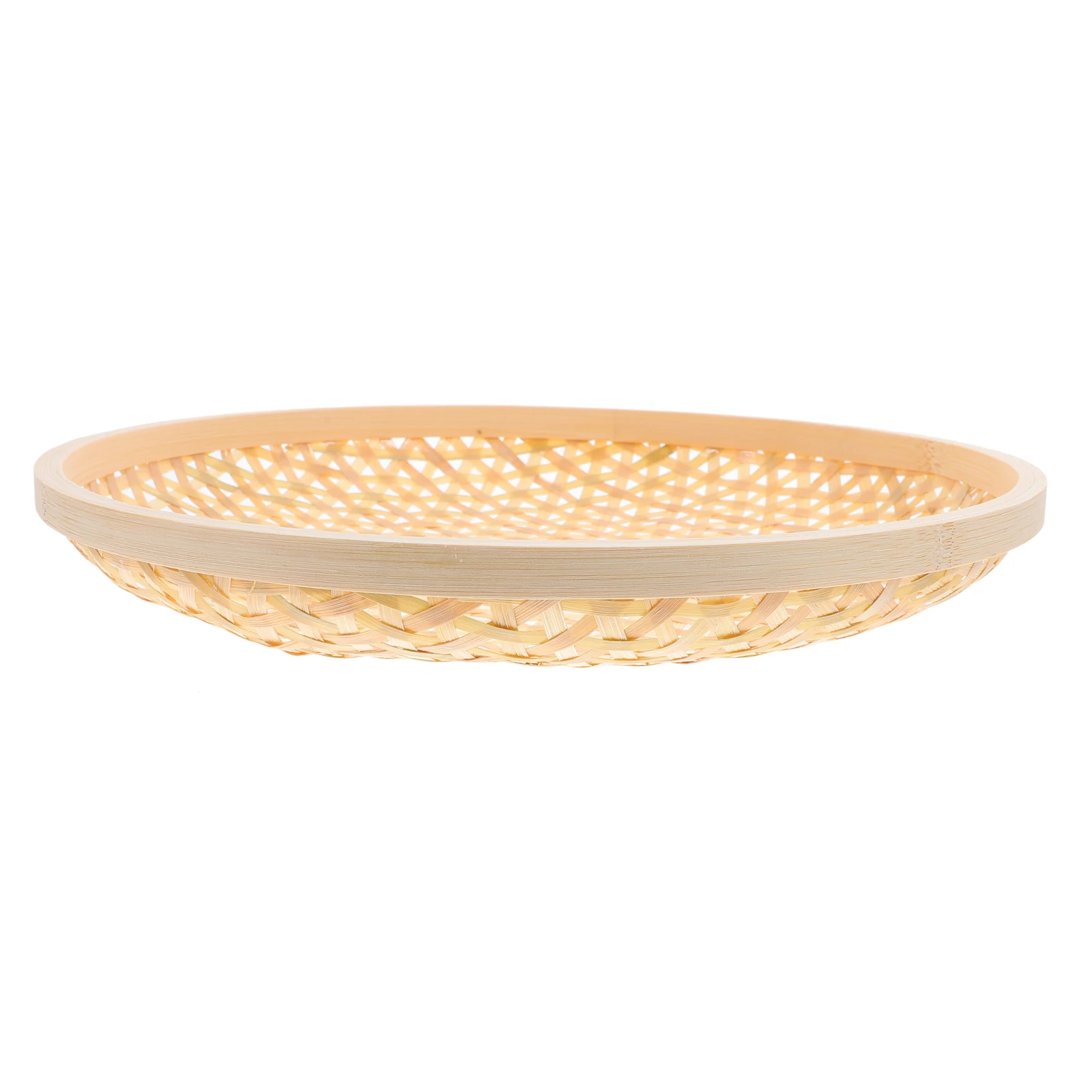 

Bamboo Storage Basket Large Size Safe Use Long Life Woven Edge Crafted Burrs Basket Suitable Storage Food Fruits
