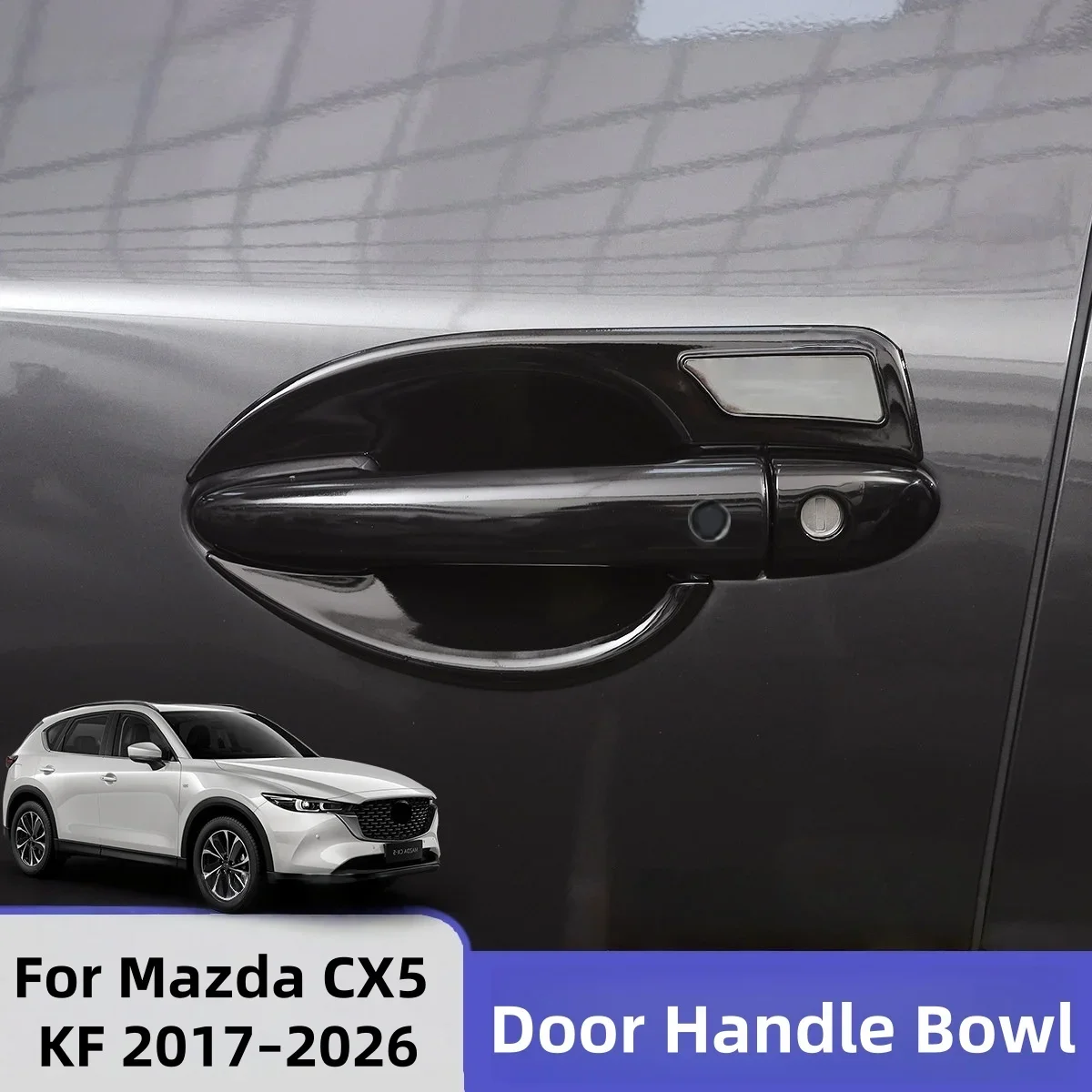 For MAZDA CX-5 CX5 KF 2017-2022 2023 2024 2025 ABS Car External Outer Door Handle Catch Cover Door Bowl Protection Trim Sticker