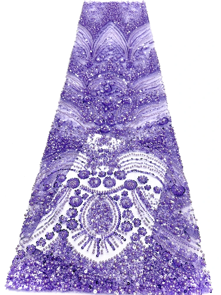 أحدث عرض ساخن لعام 2026 قماش دانتيل ثقيل مطرز فرنسي فاخر جديد راقي مع قماش ترتر لحفلات الزفاف #4