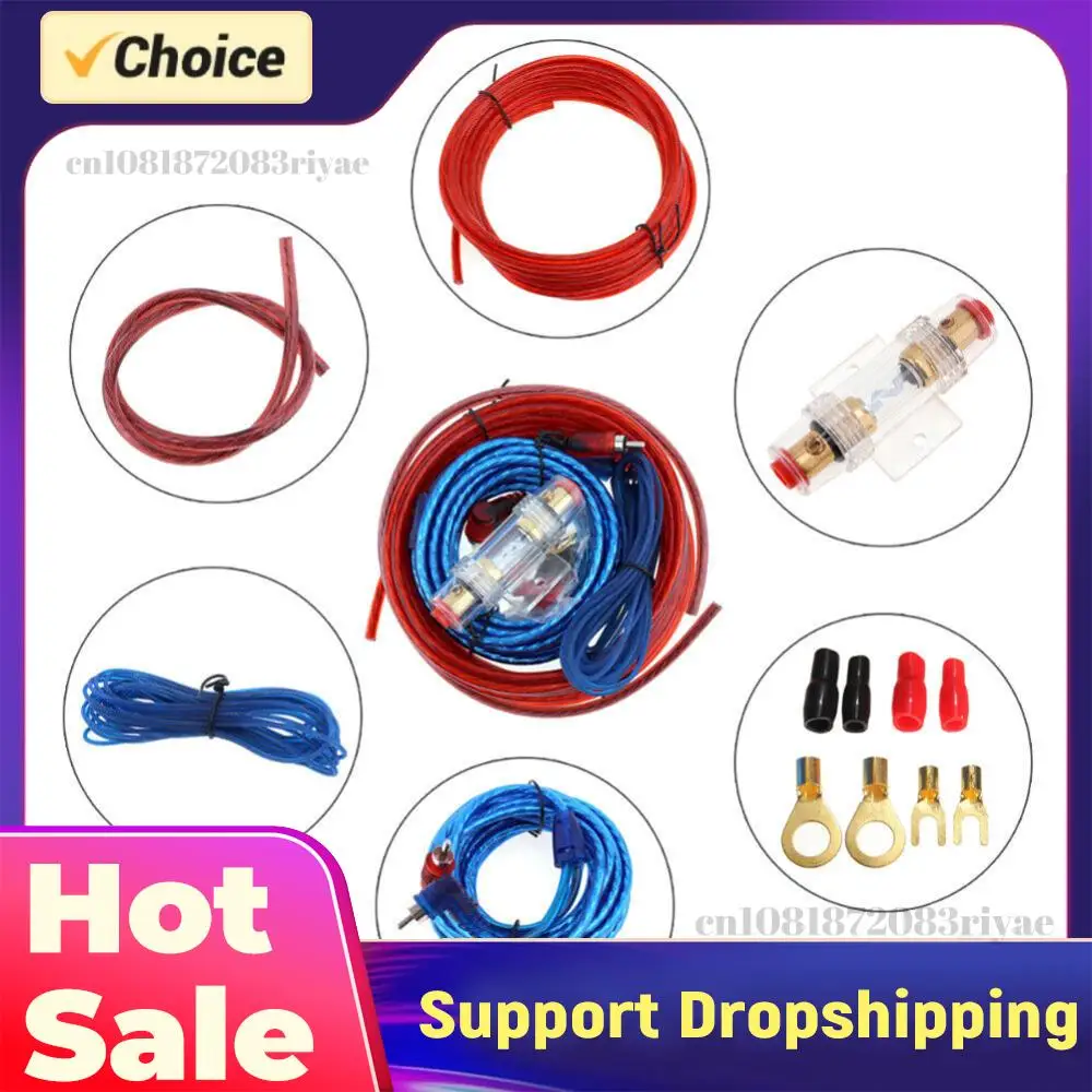 1500W Audio Speakers Wiring Kit 8GA Car Audio Wire 60 AMP Fuse Holder Car Audio Line for Car Modification for Auto Vehicle Parts