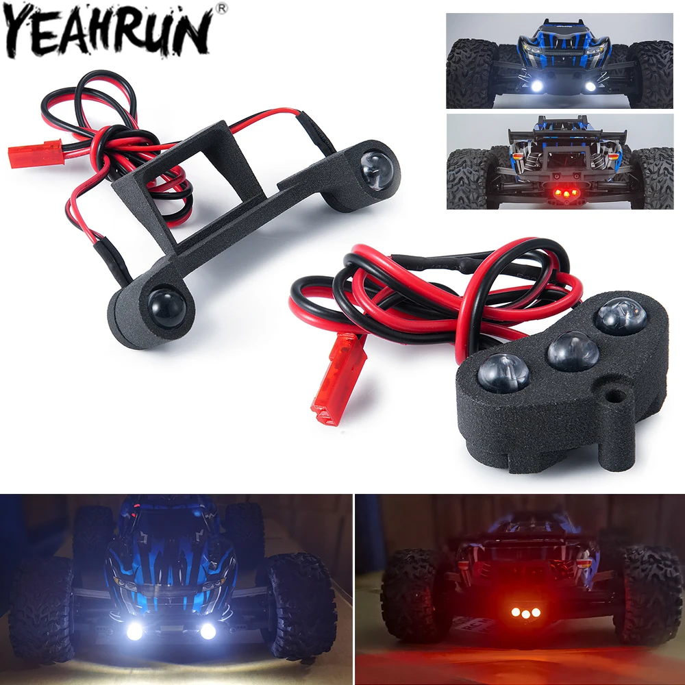 Yeahrun-車のアップグレード用のフロントおよびリアLEDライトバー,1/10 rustler 4x4,vxl,XL-5 rc