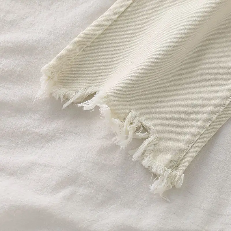 Jeans Dames Herfst Koreaanse versie Hoge taille Chic Student Trendy Rechte enkellange broek Eenvoudige all-match Vrije tijd 2021