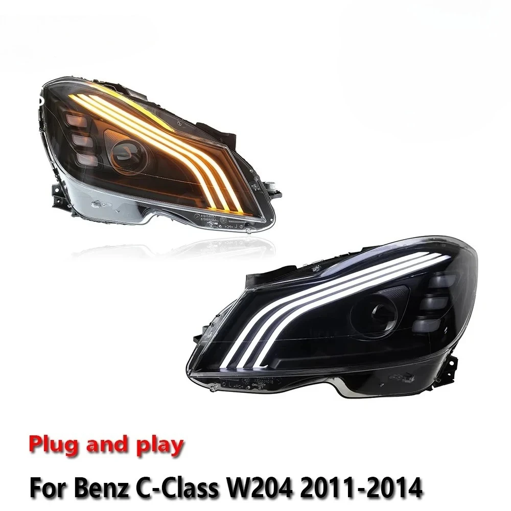 

Светодиодные фары в сборе для Mercedes-Benz C-Class W204 2011-2014: противотуманные фары, ДХО, стоп-сигналы, указатели поворота, подключение Plug and Play