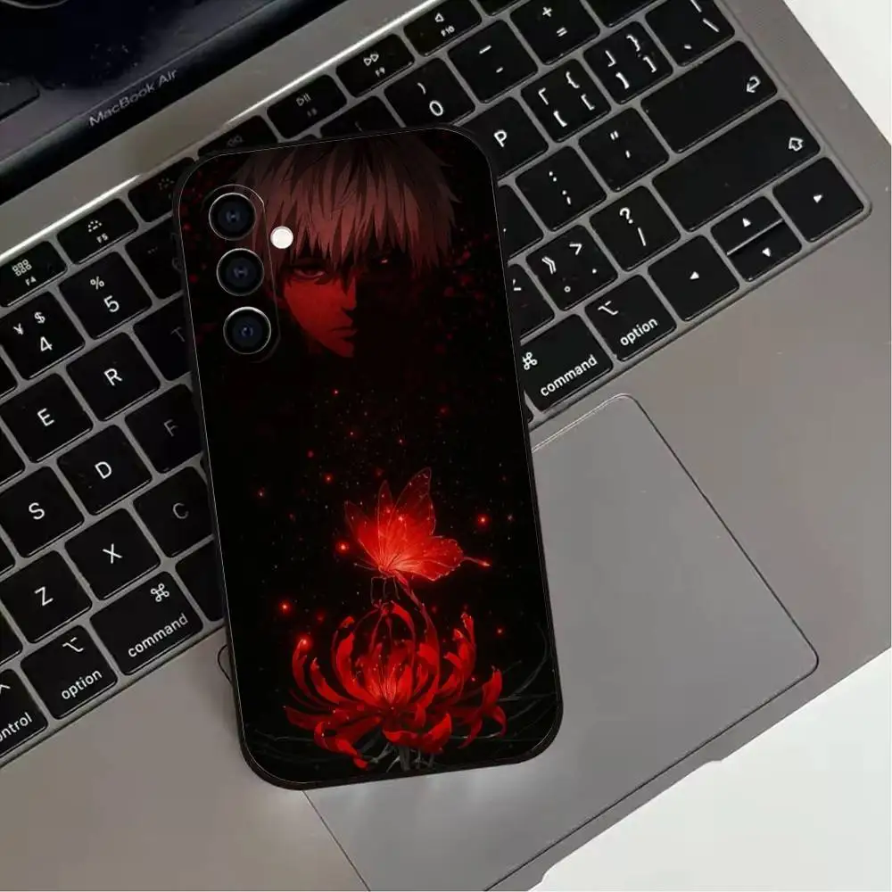 حافظة هاتف T-Tokyo G-Ghoul 12Red s-spider lily لهاتف سامسونج جالاكسي A73، A72، A71، A70، A53، A52، A51، غطاء أسود ناعم آخر #3