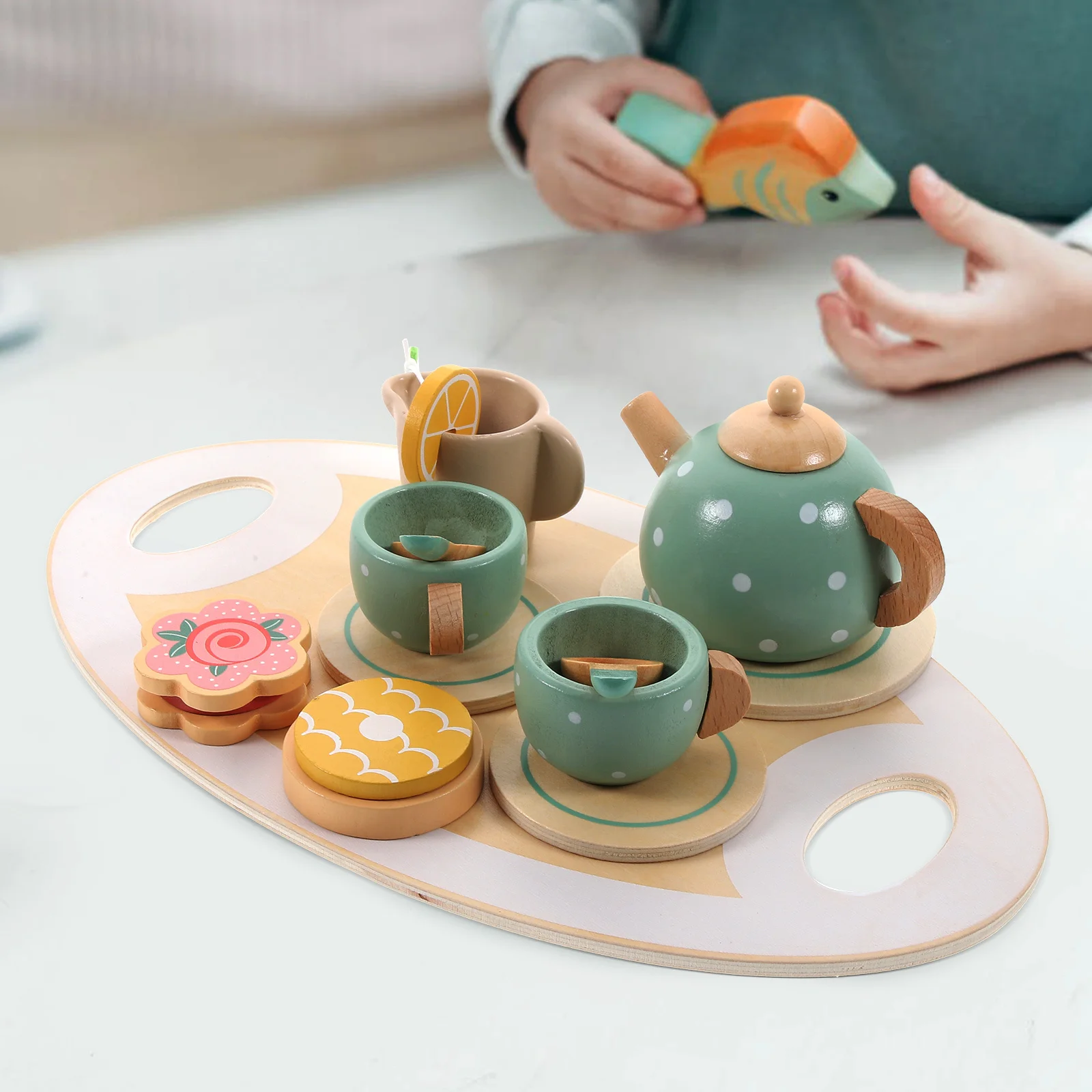 1 مجموعة 1 أطفال التظاهر اللعب بعد الظهر الشاي الدعائم للأطفال الصغار مصغرة Teaware Teaware طقم شاي للأطفال الصغار 1-3 مجموعة