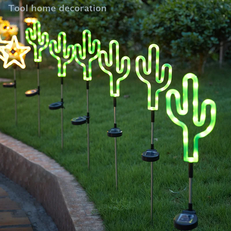 LED Solar Power Plant Cactus Pineapple Lights Garden Lights Lawn Lights Garden Lights Outdoor Camping