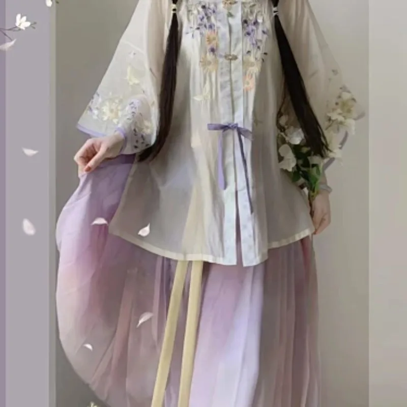 Hanfu Dress Women Chinese Song Dynasty Hanfu Carnival Cosplay Costume Purple Embroidery Hanfu Dress Plus Size