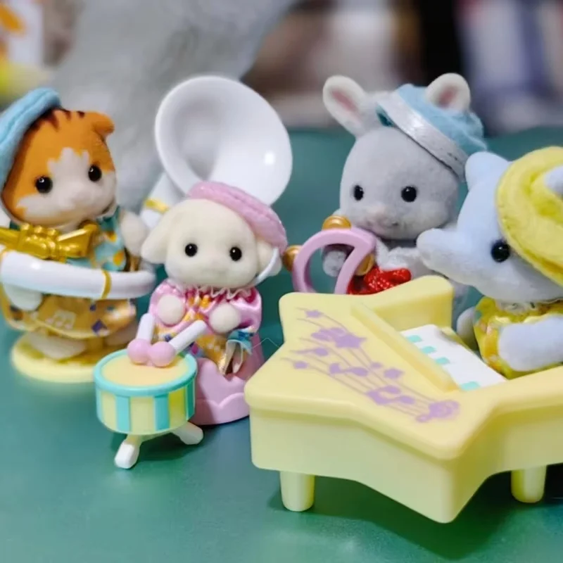 

Hot Arrival Sylvanian Families Drum Music Concert Action Mini Figure Doll Scene Companion Toy Collect Decoration For Child Gifts