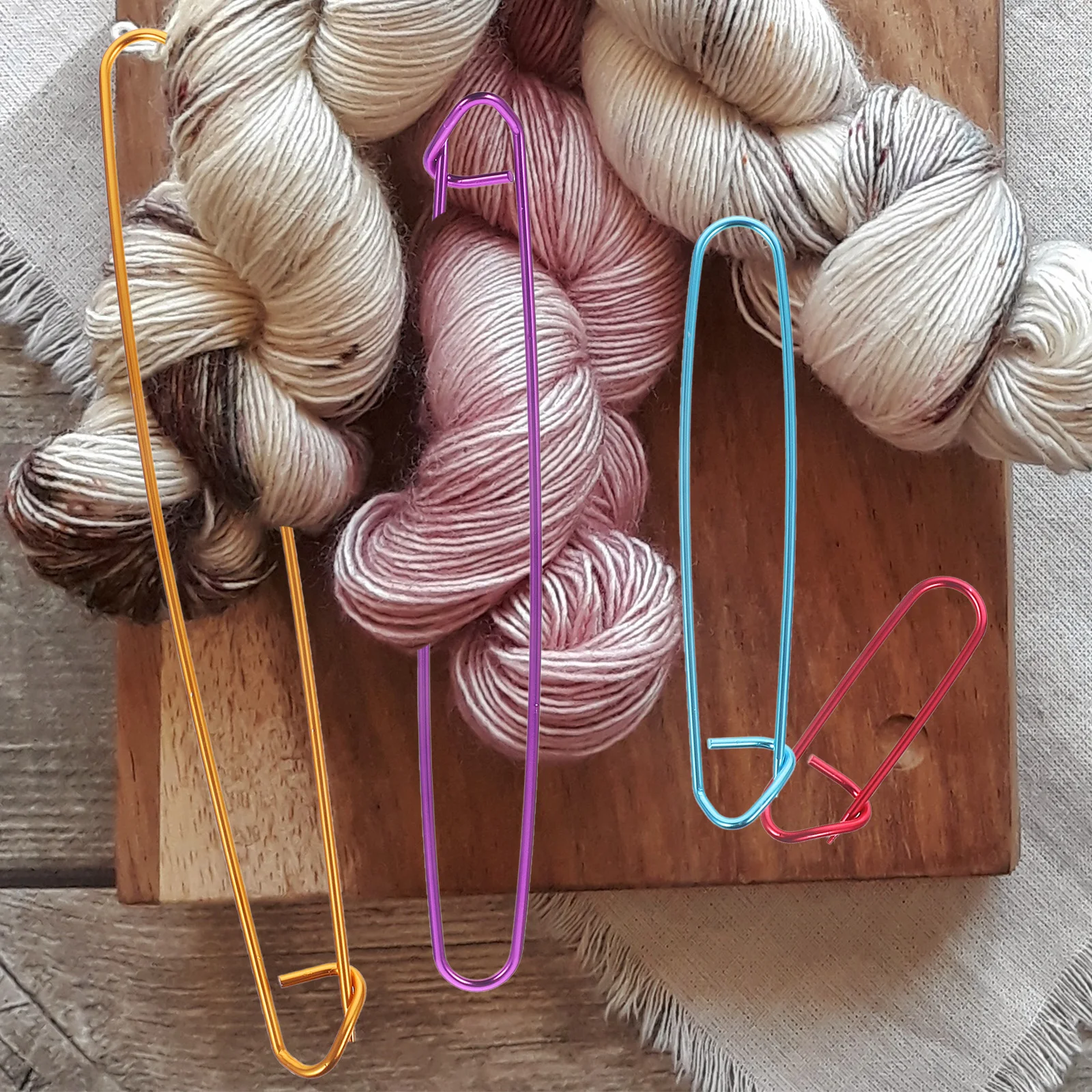 

12Pcs Yarn Stitch Holders Set Knitting Crochet Tools 4 Assorted Sizes 6Cm 12Cm 17Cm 20Cm Aluminum Safety Pin Craft Organizer