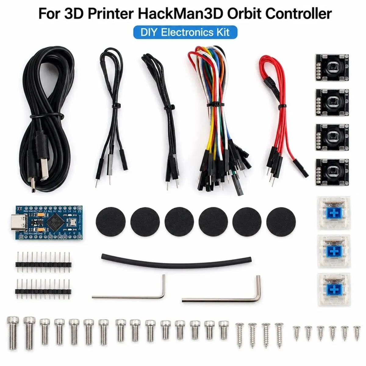 Hackman3D Orbit Controller 6-DoF Navigation Controller Open-Source DIY Hall-Effect Joystick for CAD & 3D Modeling