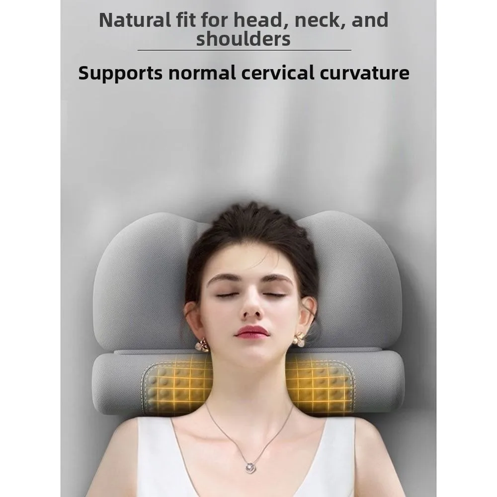 Heating Cervical Pillow Cylindrical Ergonomic Contour Neck Support Cushion 3 Heat Modes Protecting Cervical