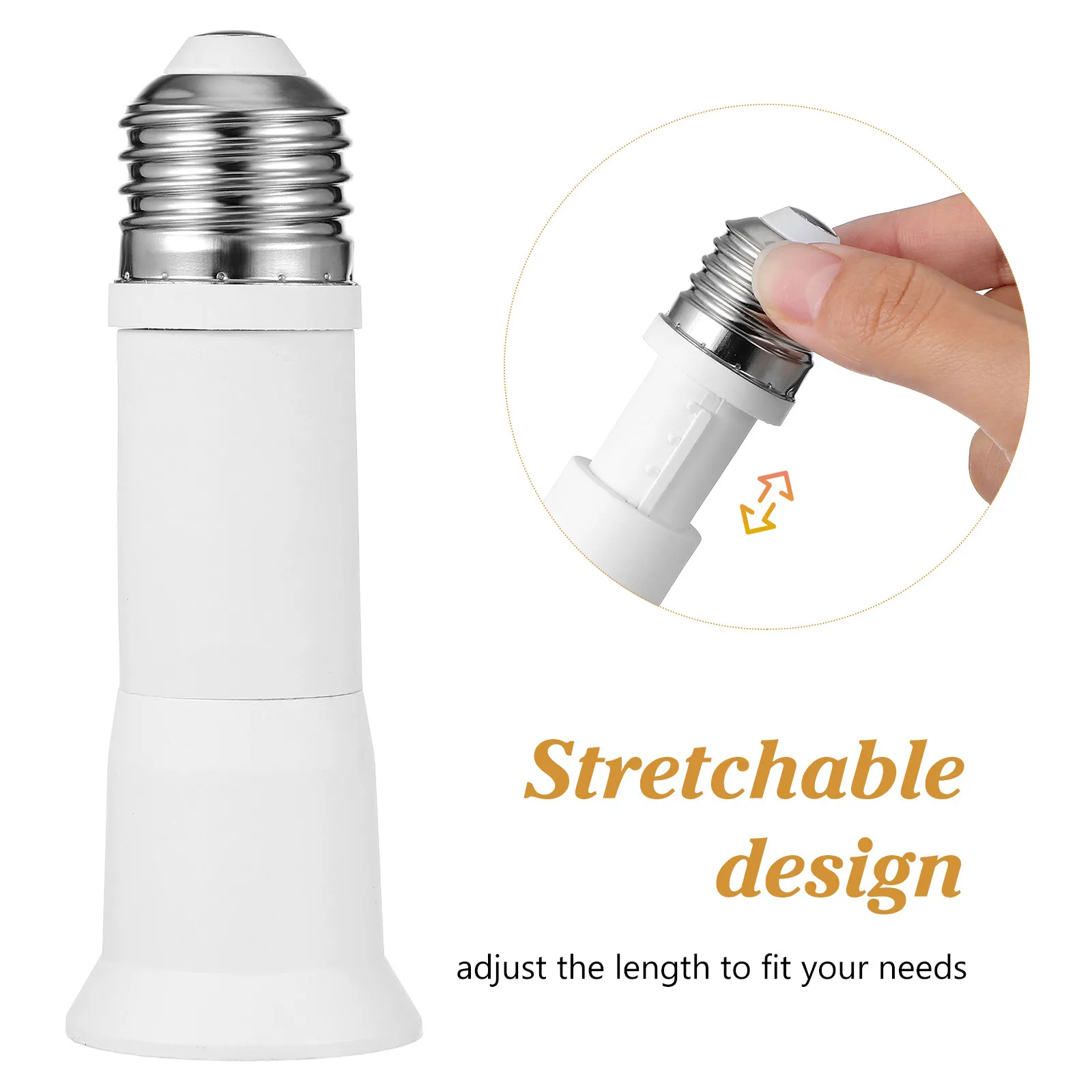 2pcs Telescopic Light Bulb Extension Socket E27 Adapter 110mm 133mm E27 To E27 Extender Lamp Holder Base Bulb Extend Converter