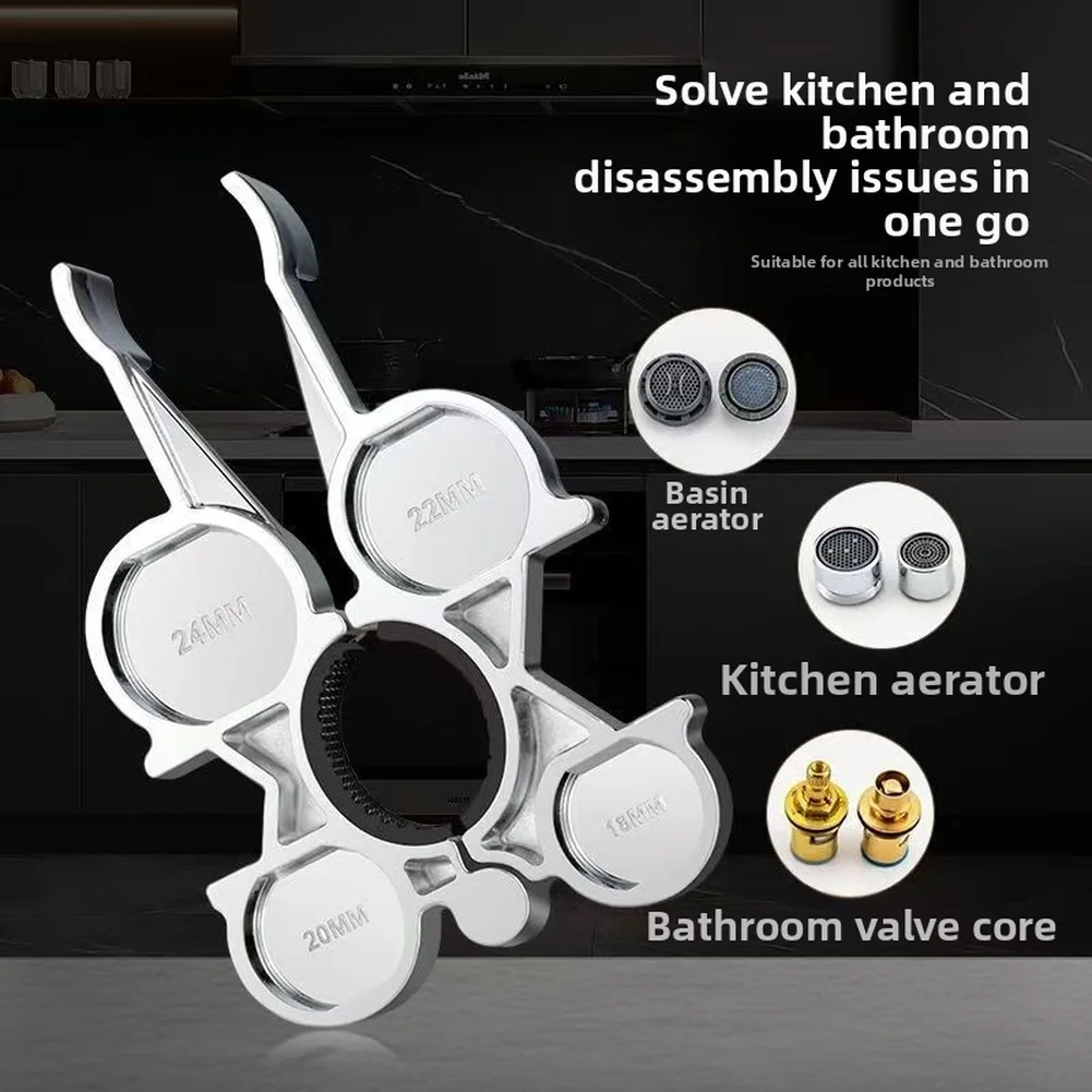 

12 In 1 Zinc Alloy Faucet Aerator Removal Tool For Kitchen Bathroom Sink Water Outlet Aerator Nozzle Filter Removal Repair