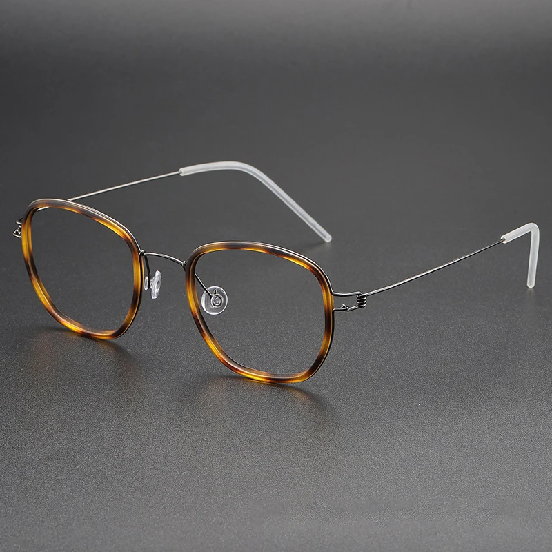 

Брендовые оптические очки в оправе для мужчин и женщин, квадратные очки из ацетата и титана, винтажные очки по рецепту