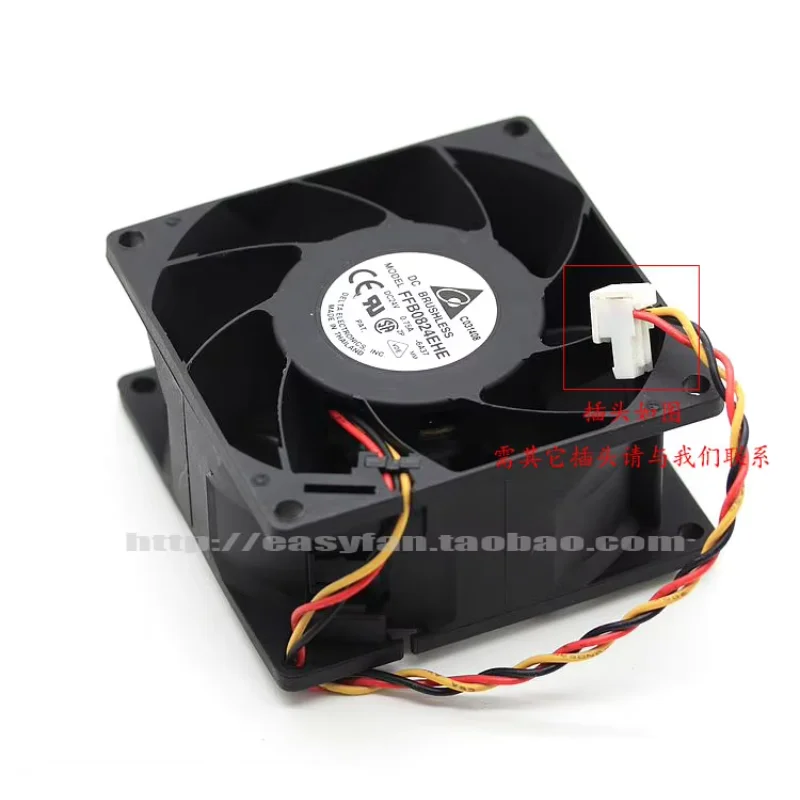 Delta Electronics FFB0824EHE 6A37 DC 24V 0.75A 80x80x38mm Server Cooling Fan