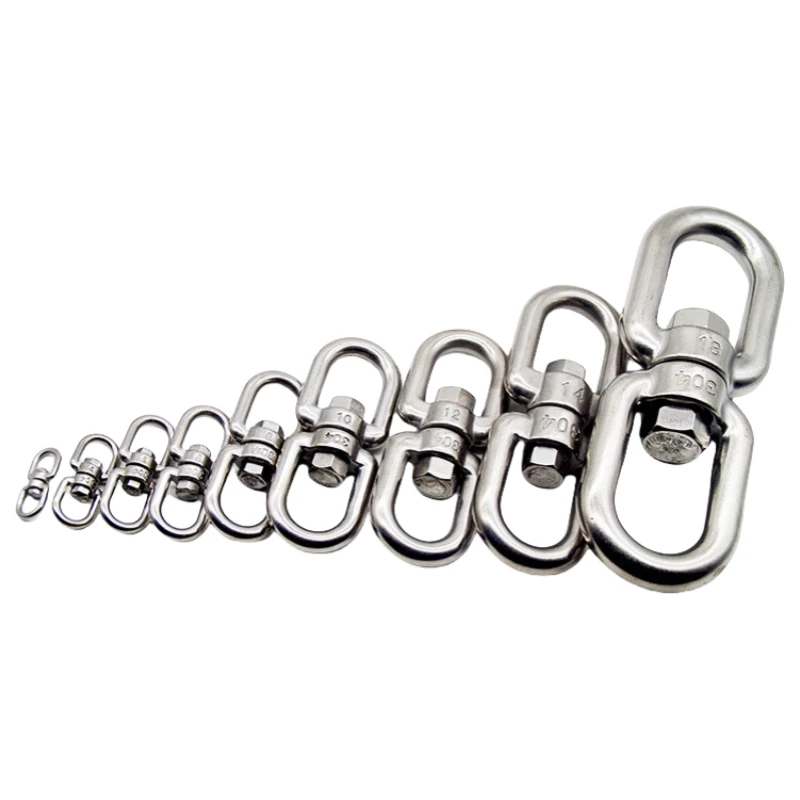 M4 M5 M6 M8 M10 Rotating Universal Ring 8 Shape Unloading Shackle Wire Rope Lock Chain Connecting Buckle 304 Stainless Steel
