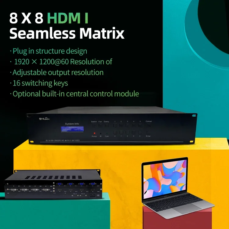 HDM I مصفوفة غير ملحومة ، تدعم! * Switch ، وحدة تحكم 60 AV للفيديو ، الجدار ، 8x8