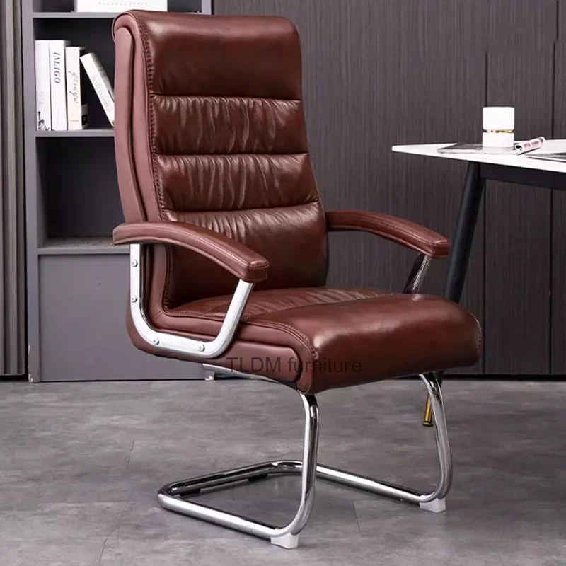 Design Ergonomic Desk Chair Lounge Leather Comfortable Individual Portable Floor Office Armchair Comfy Cadeira Furniture MQ50BG