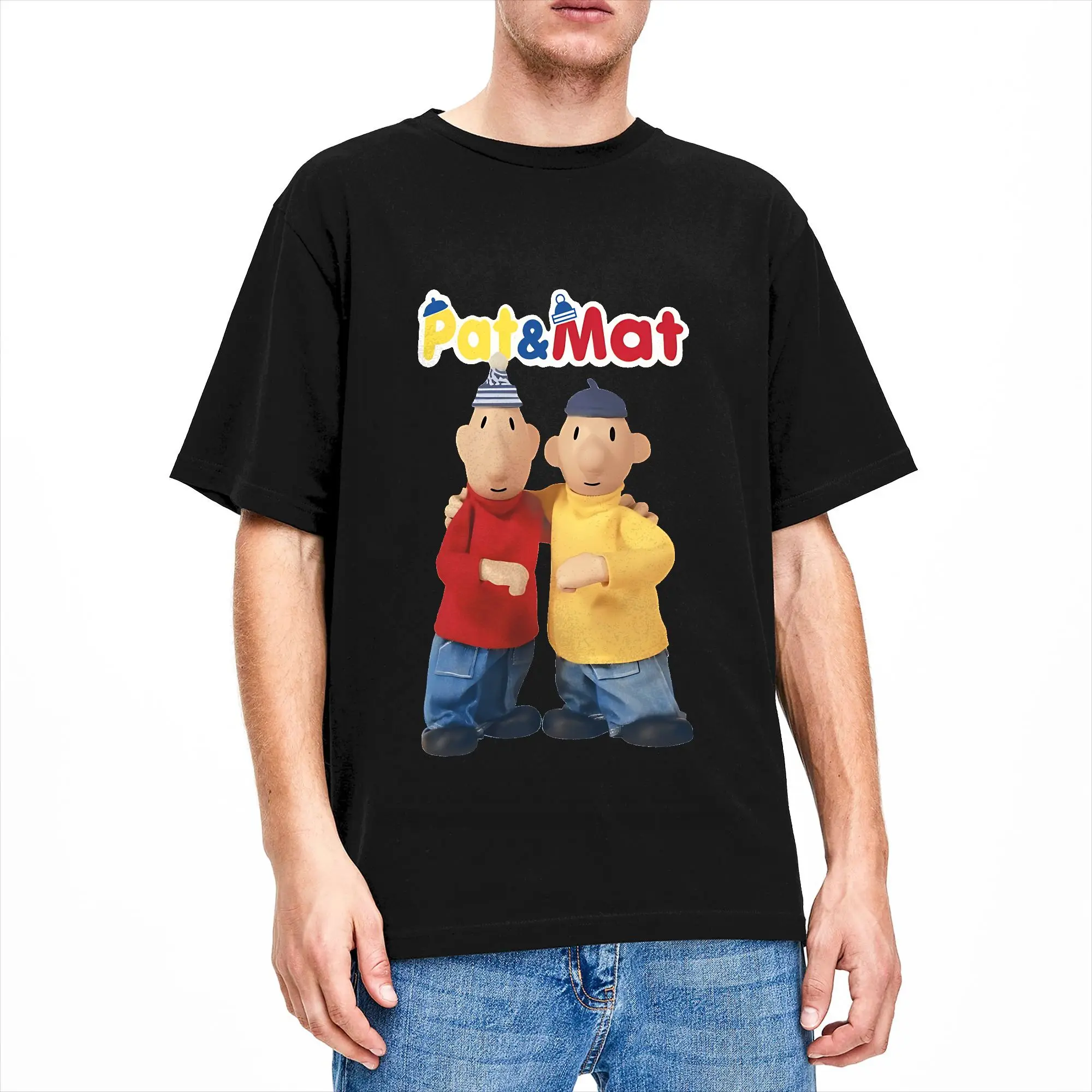 Pat and Mat T Shirt Beach  Cotton T-Shirts For Men's Fashion Casual Tee Shirt Short Sleeve Street Style Tops