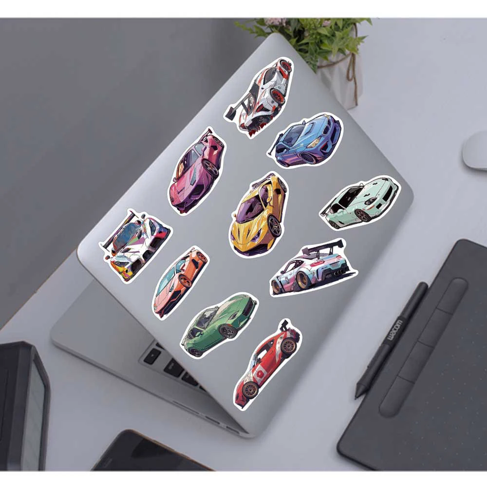 10/30/50pcs Cool JDM Car Cartoon Stickers Kids Toy Sticker for Laptop Skateboard Luggage Stationery Decorative Decal Waterproof